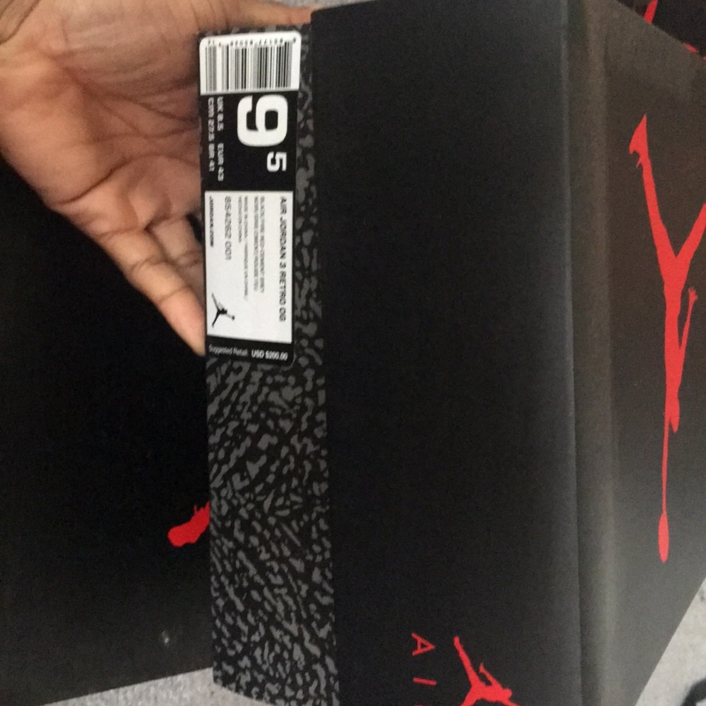 2018 JORDAN BLACK CEMENT 3s WORN 1x